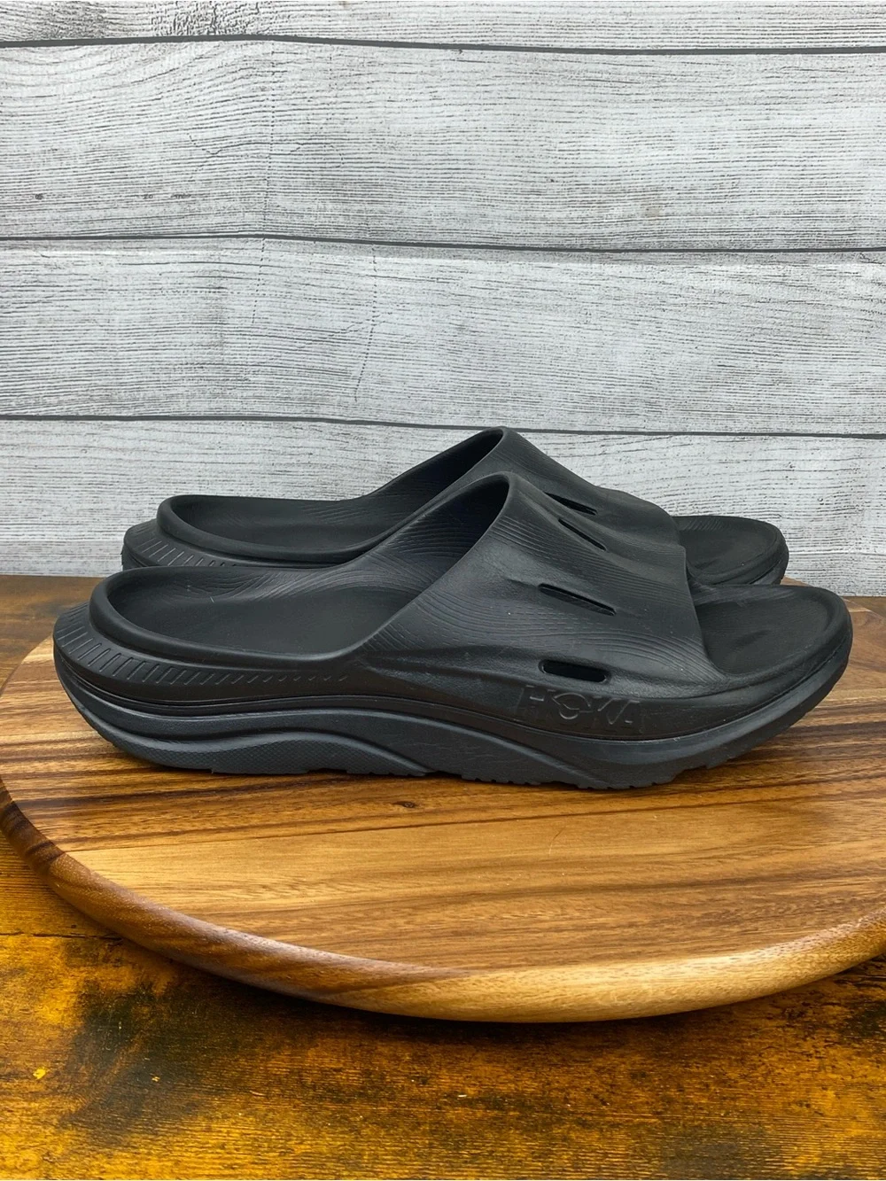 HOKA One One Ora Recovery Slide 3 Black Sandals Men’s Shoe Size 13